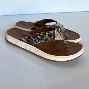 Zodiac Womens Sunny Canvas animal print Slip On Sandals Flip-Flops Shoes US 8 M
